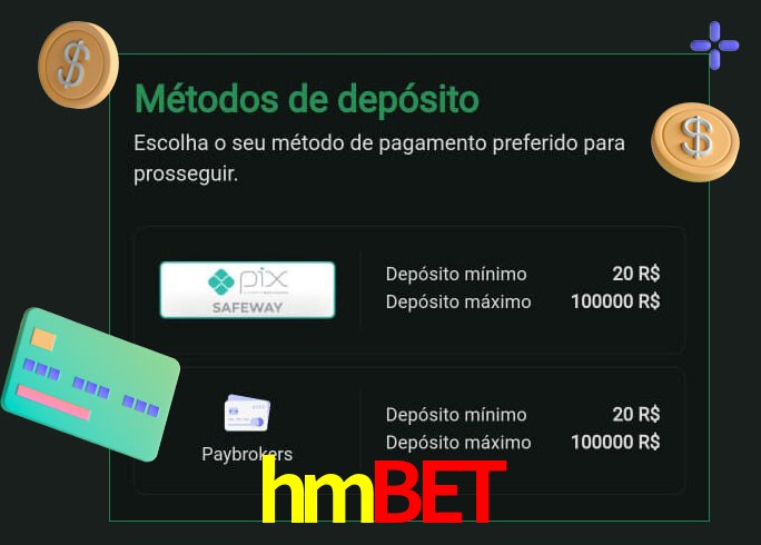 O cassino hmbet oferece uma grande variedade de métodos de pagamento